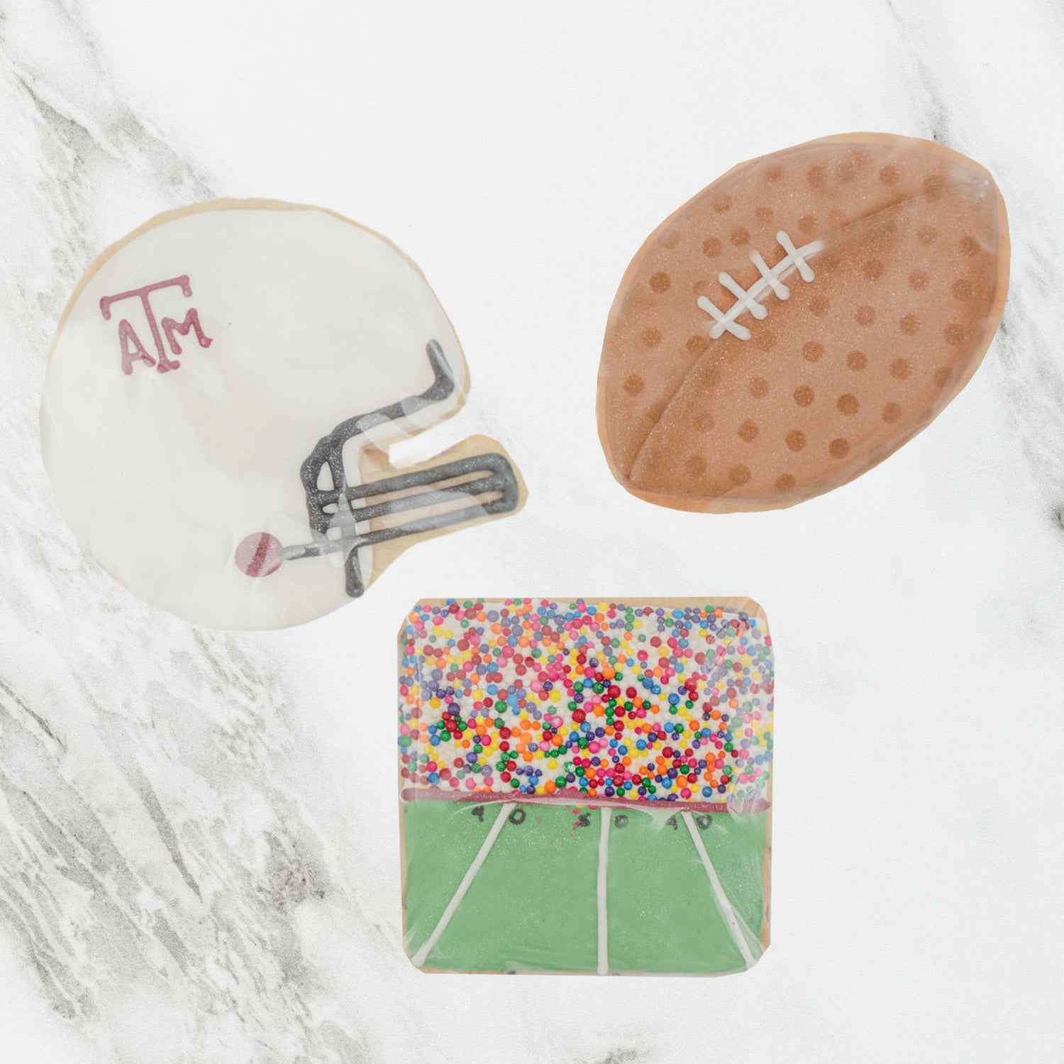 Texas A&M White Football Helmet Cookie