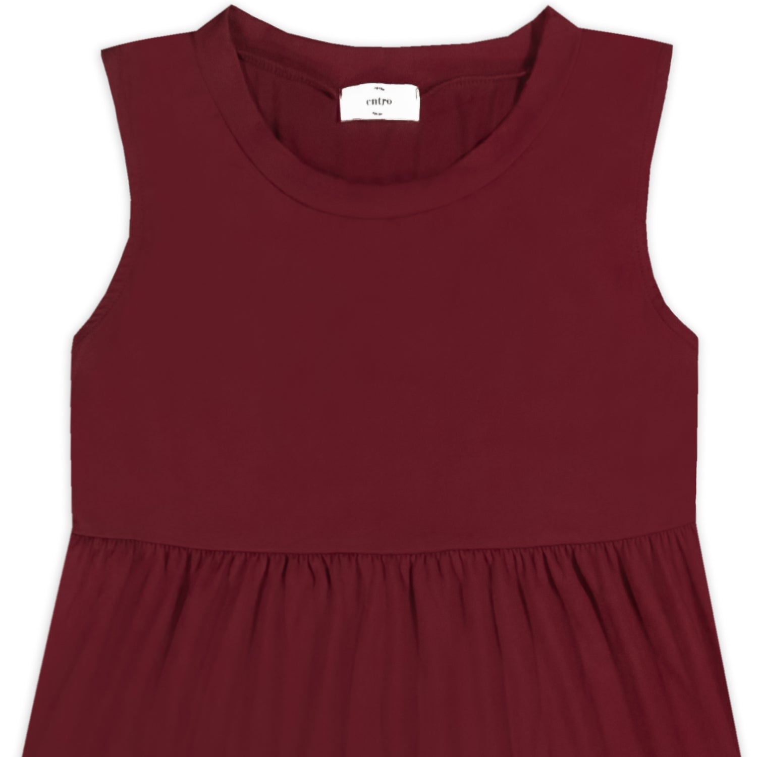 Maroon Tiered Sleeveless Dress