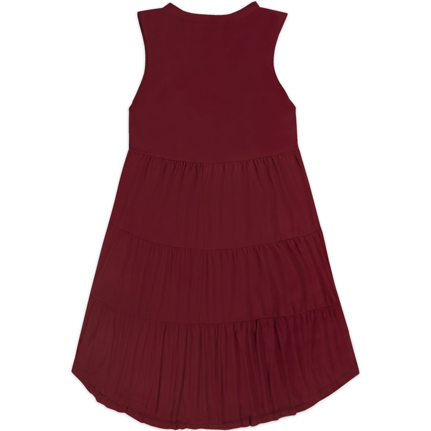Maroon Tiered Sleeveless Dress