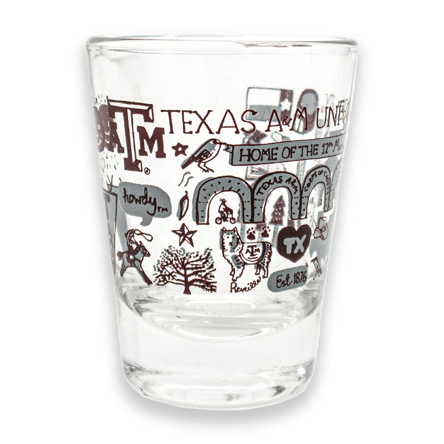 Texas A&M Julia Gash Collage Shot Glass