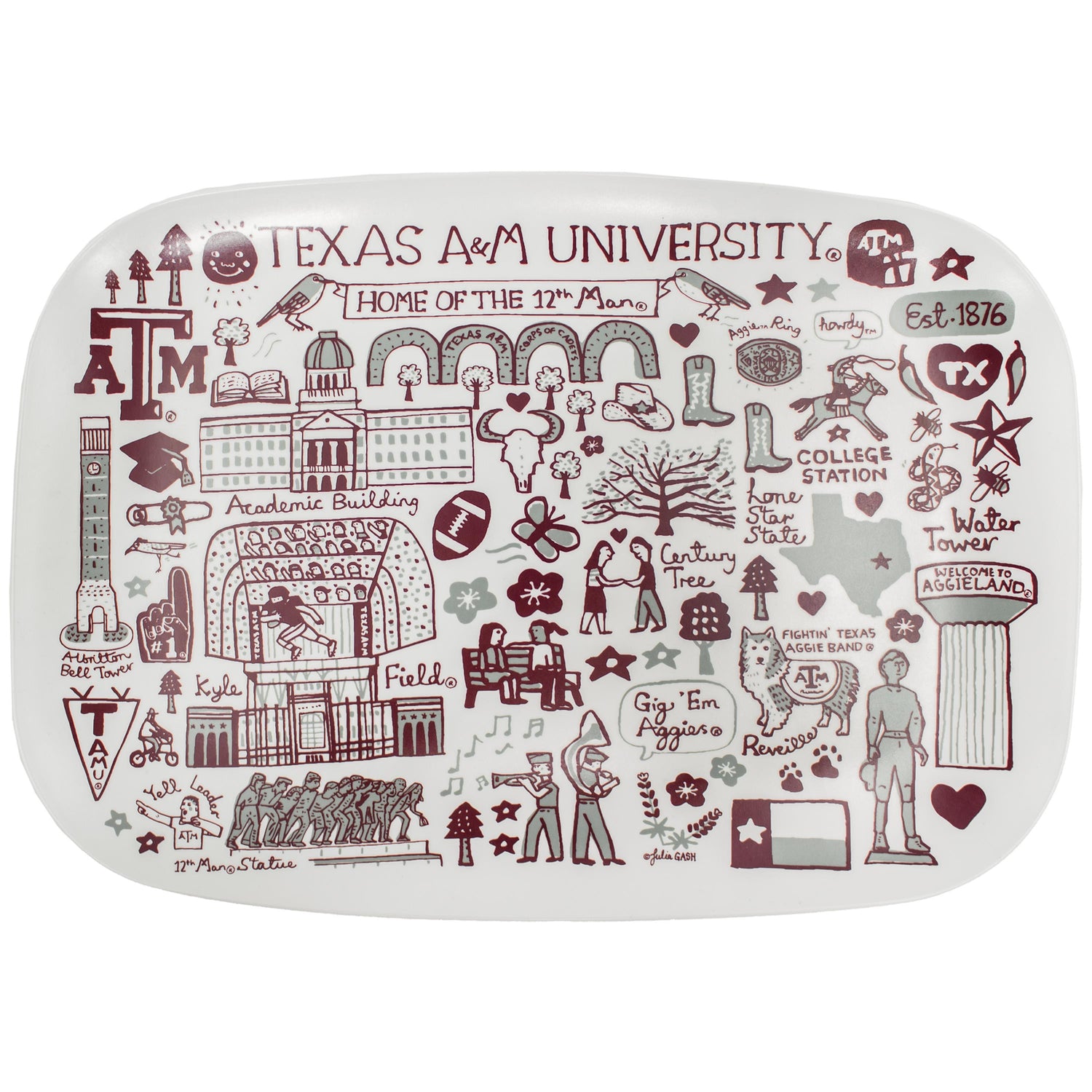 Texas A&M University Julia Gash 14 Platter
