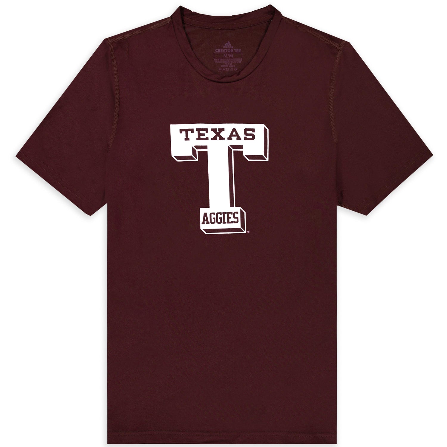 Texas A&M Aggies Maroon Adidas Block T Creator Tee