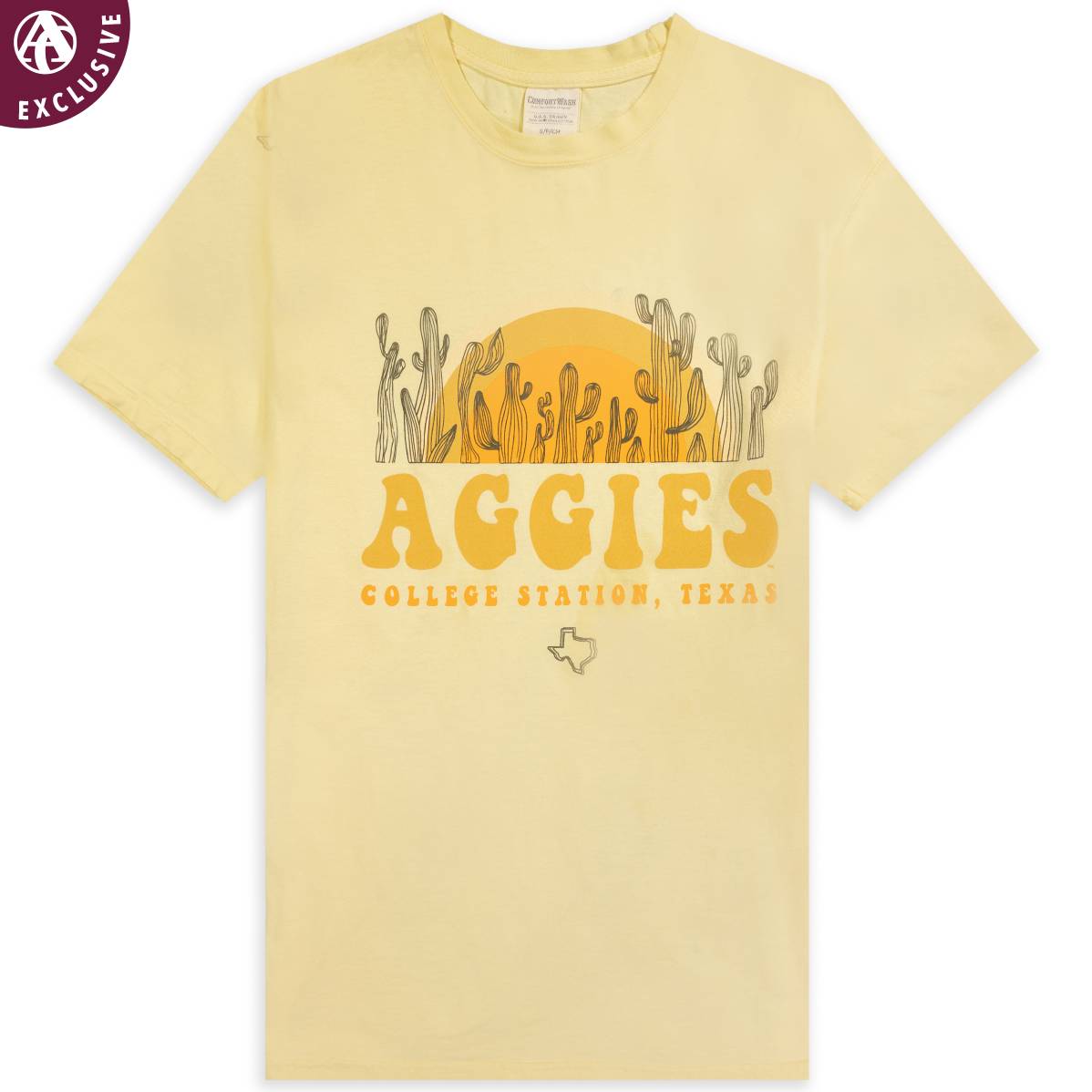 AGGIES College Station Texas Groovy Cactus T-Shirt