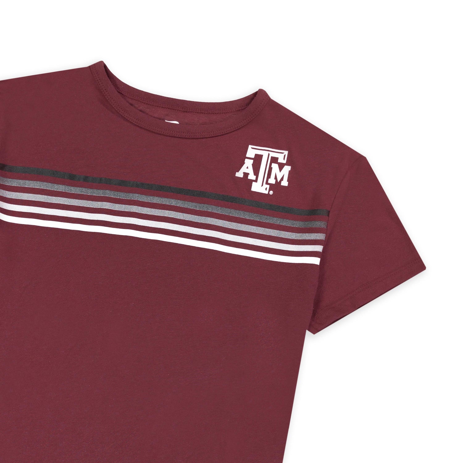 Texas A&M Maroon Striped Iconic High Low Short Sleeve Tee