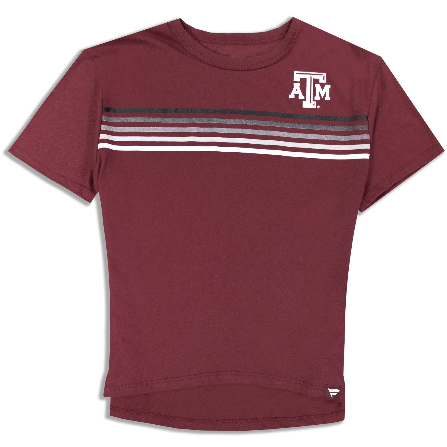 Texas A&M Maroon Striped Iconic High Low Short Sleeve Tee