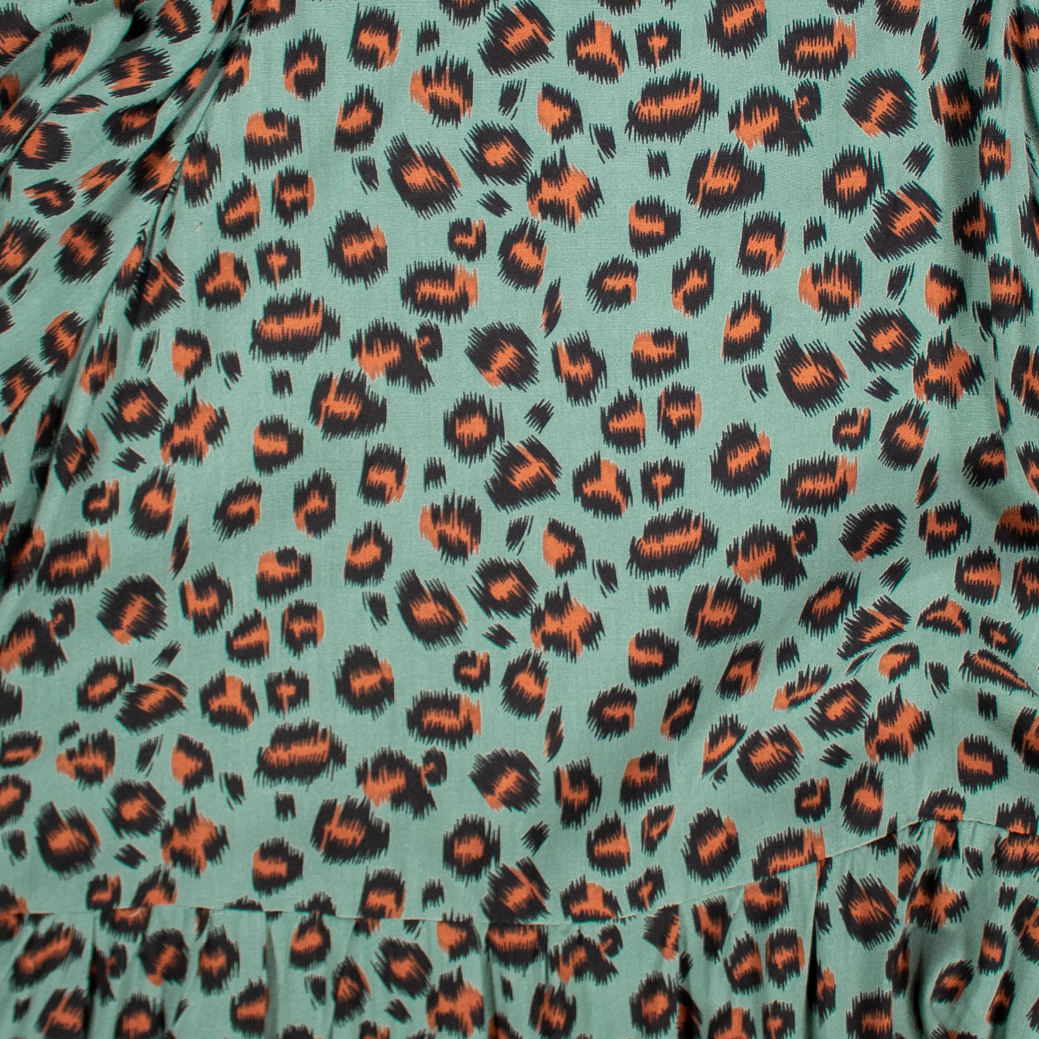 Turquoise Animal Print Capped Sleeve Tiffany Dress