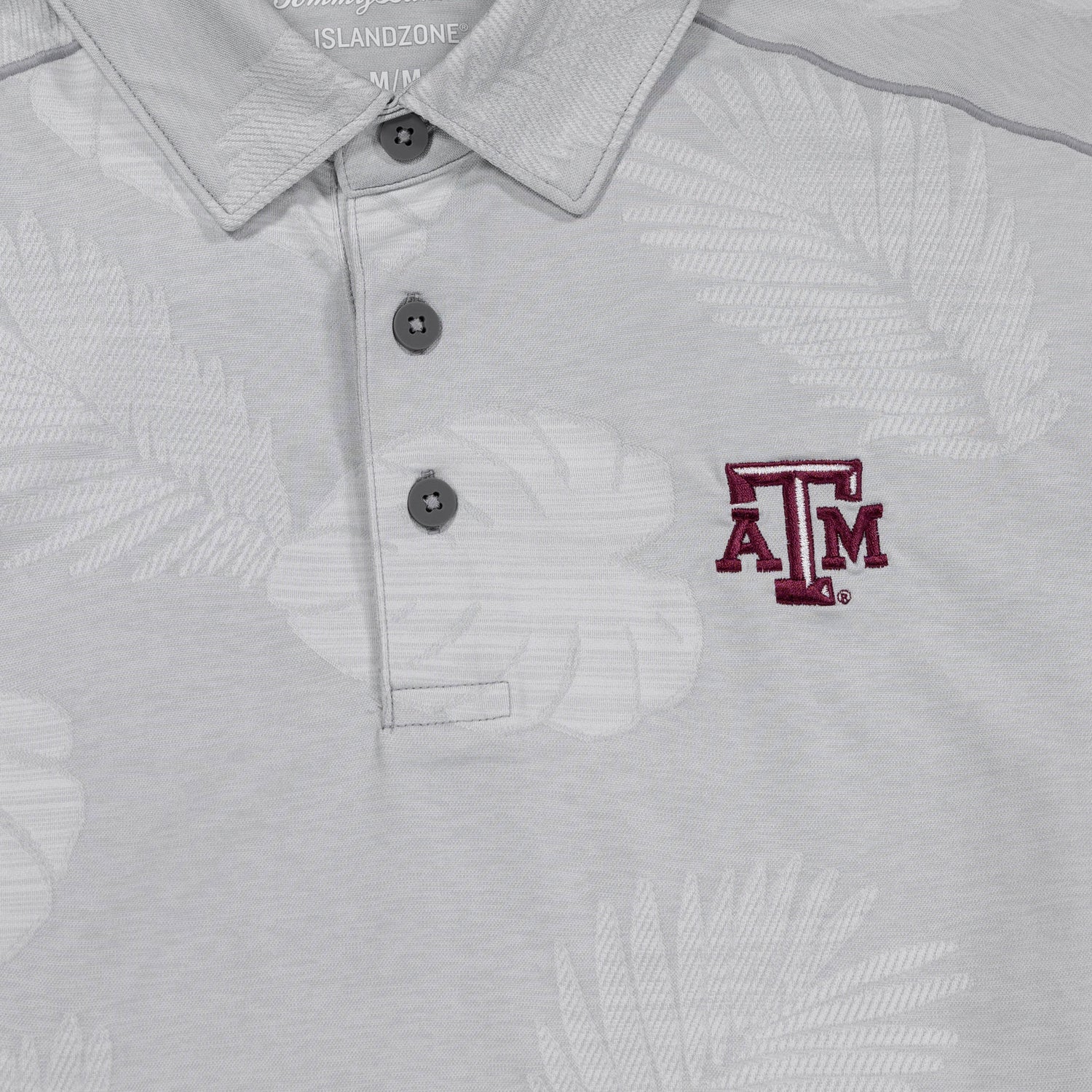 Texas A&M Tommy Bahama Palm Coast Delray Gray Polo