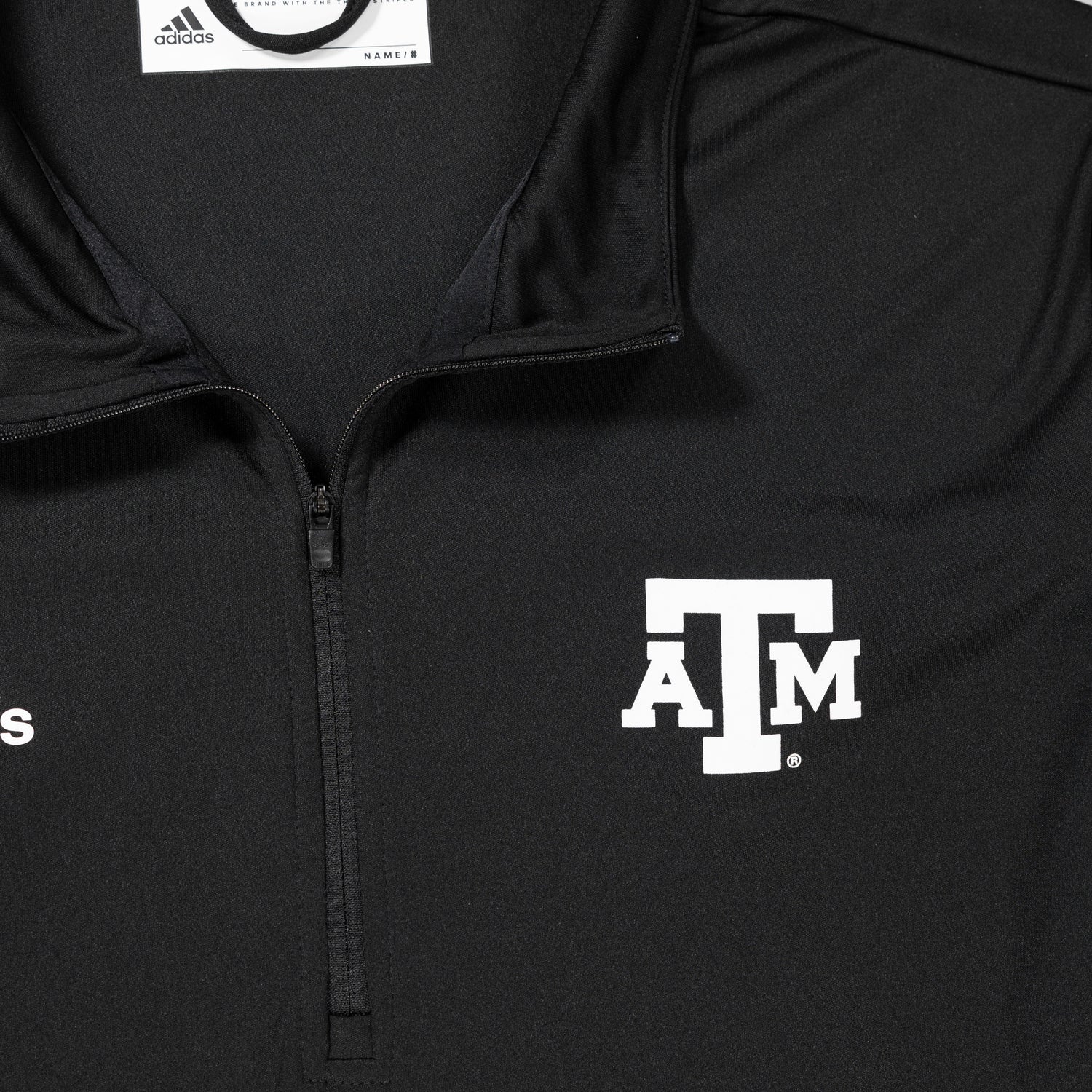 Texas A&M Adidas Under the Lights Black Knit Quarter Zip Pullover