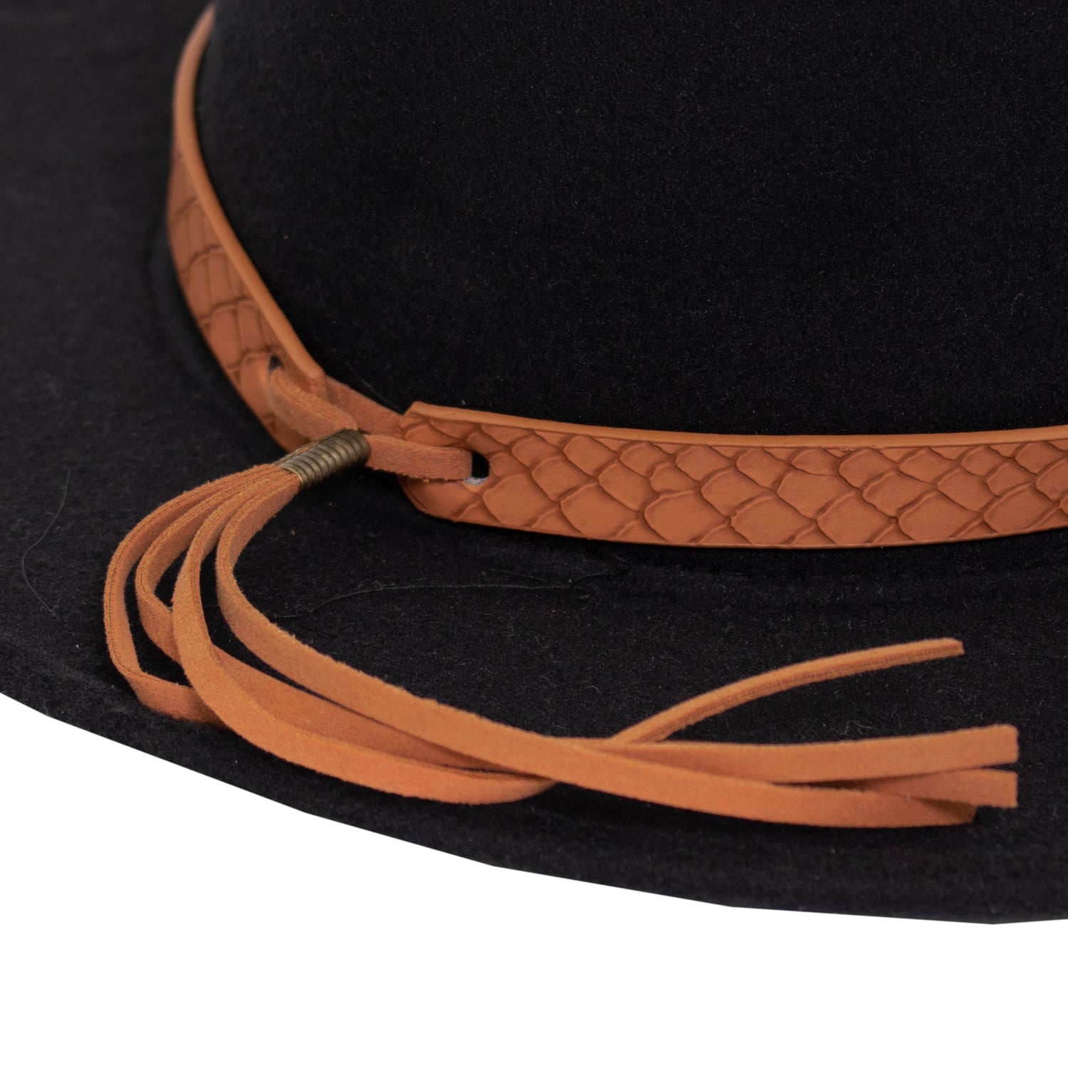 Felt Black Hat Leather Band