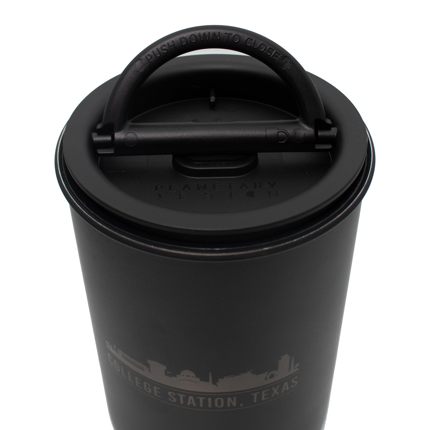 Texas A&M Campus Landscape Stainless Matte Black Canister