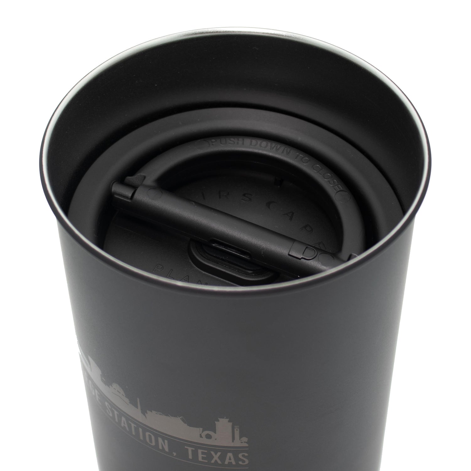 Texas A&M Campus Landscape Stainless Matte Black Canister