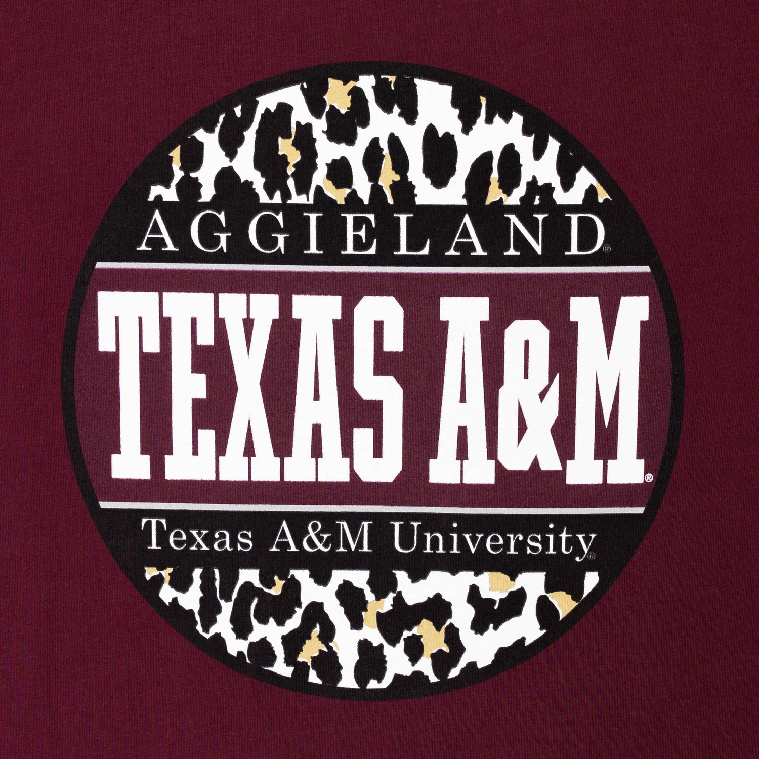 Texas A&M Basic Women's Leopard Block Top
