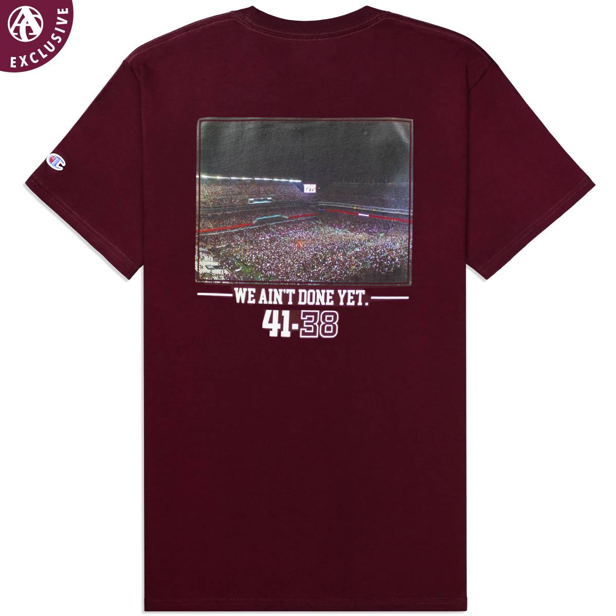 Maroon We Ain't Done Yet Rushing The Field T-Shirt