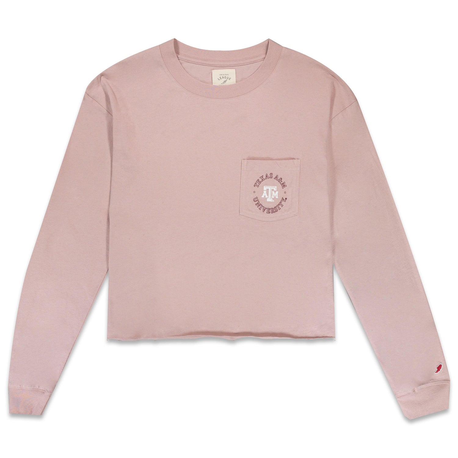 Texas A&M League Dusty Pink Cropped Long Sleeve Top
