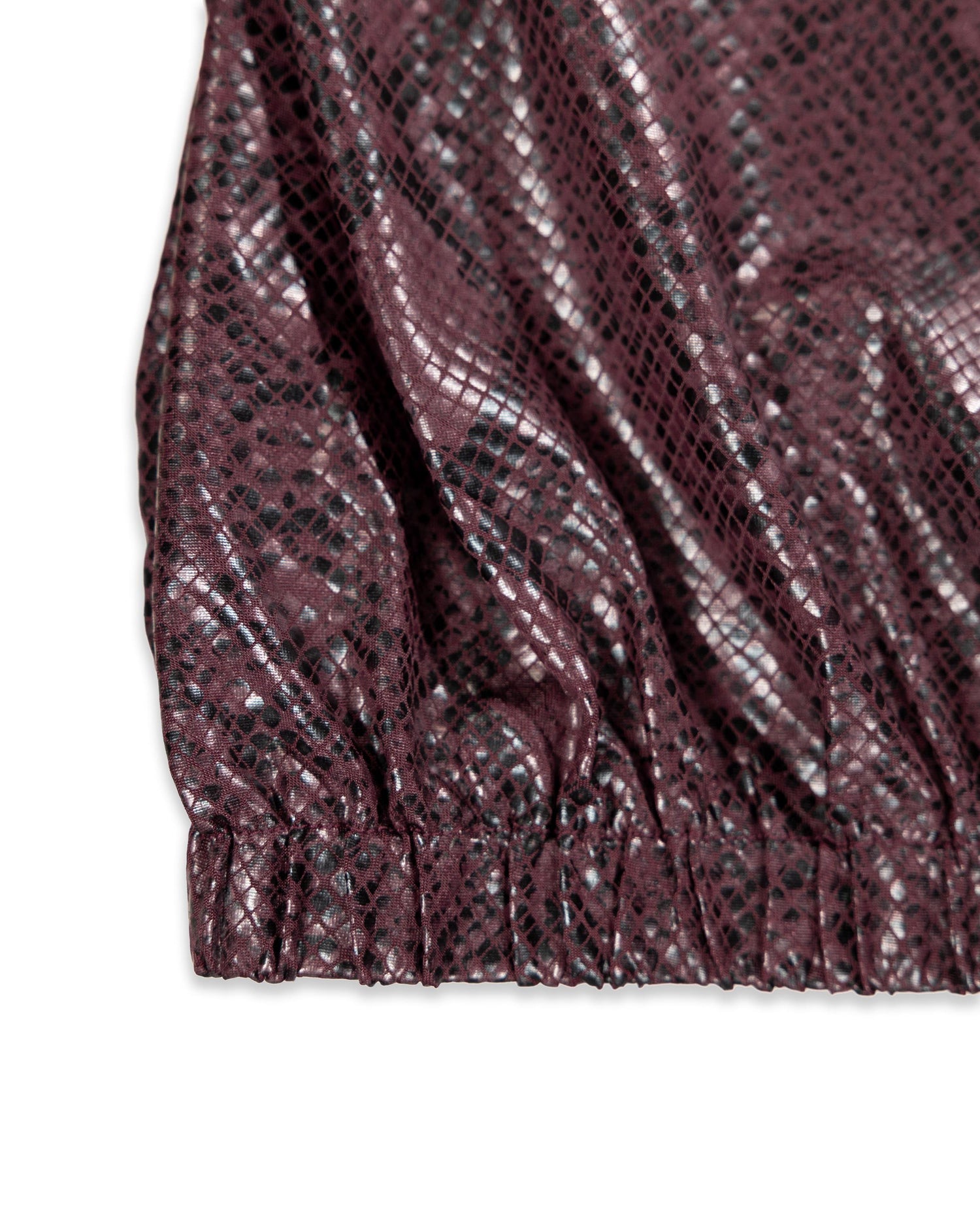Maroon Snakeskin Shoulder Pad Top