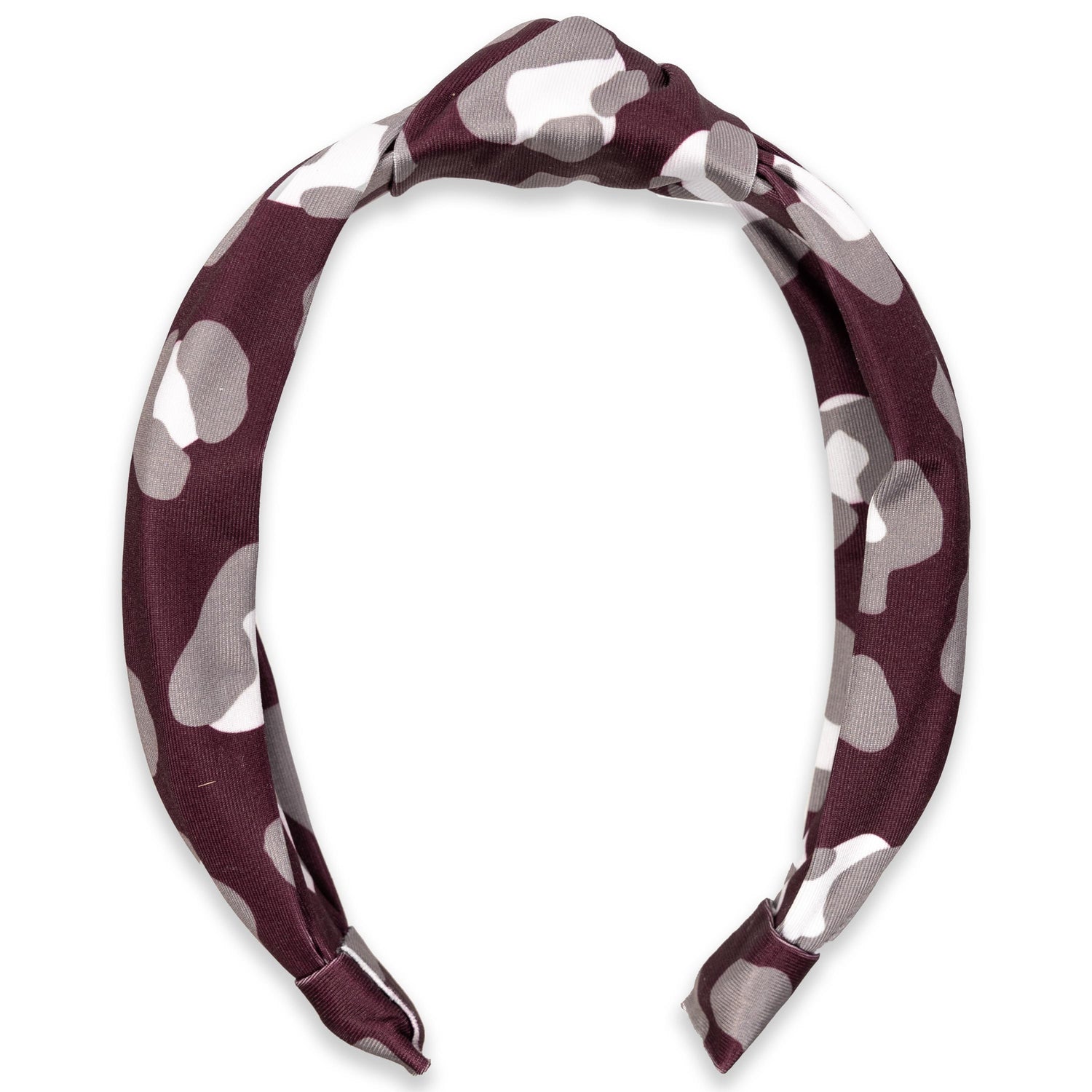 Azarhia Maroon Animal Print Top Knot Headband