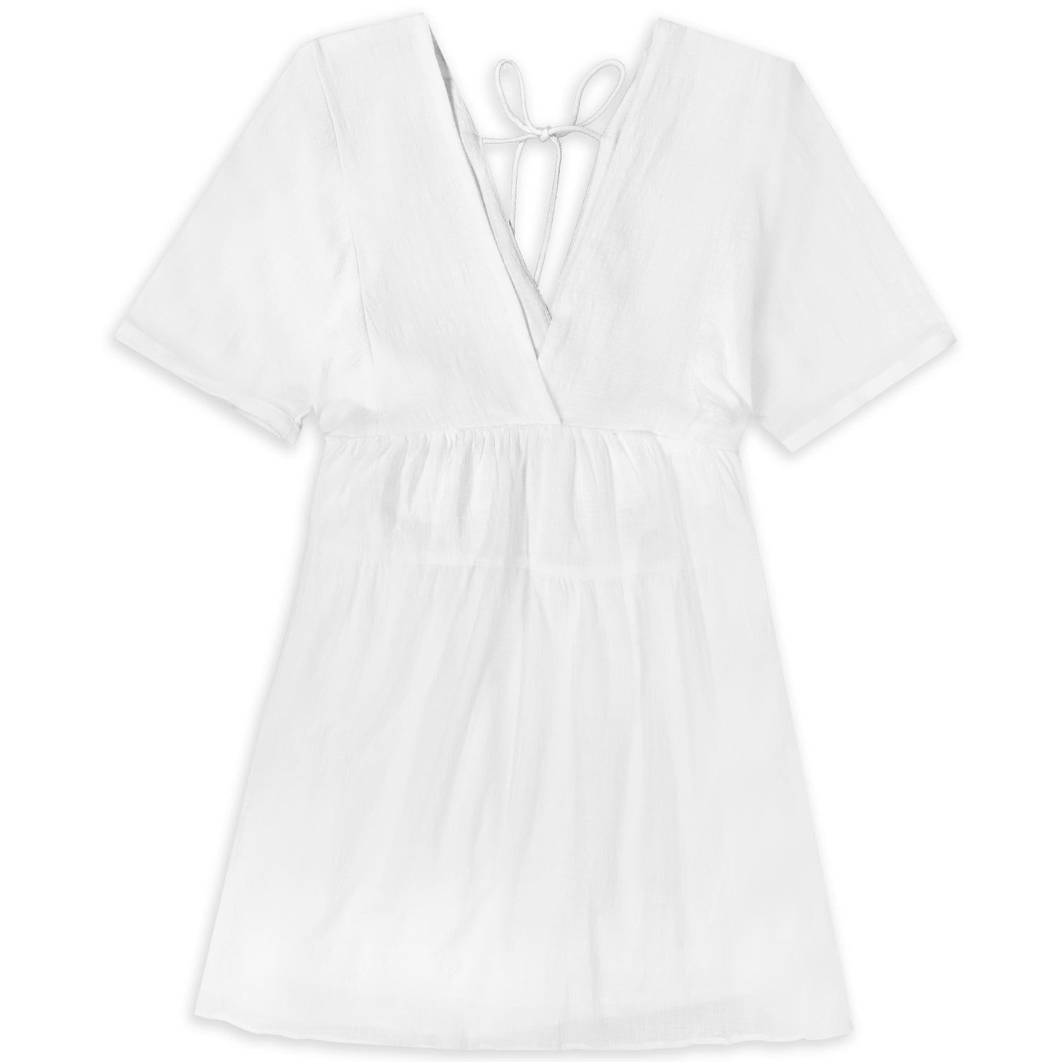 Mustard Seed White V-neck Tie Back Dress