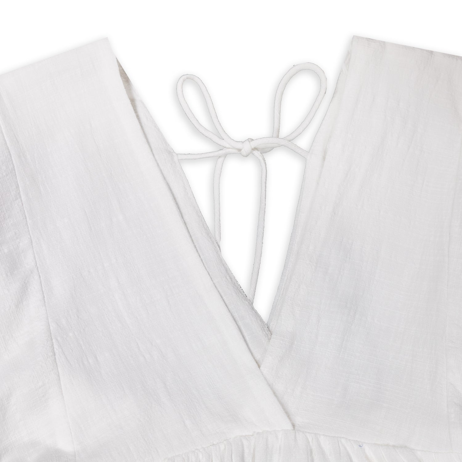 Mustard Seed White V-neck Tie Back Dress
