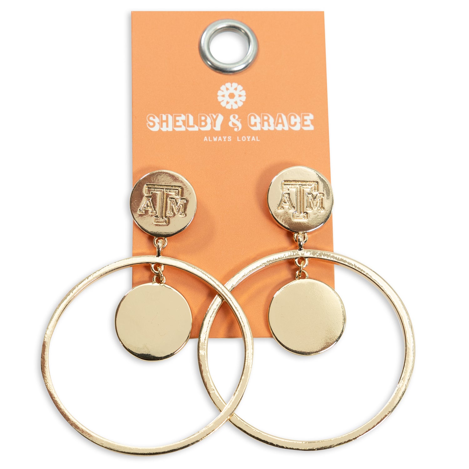 Texas A&M Tibby Circle Hoop Earrings