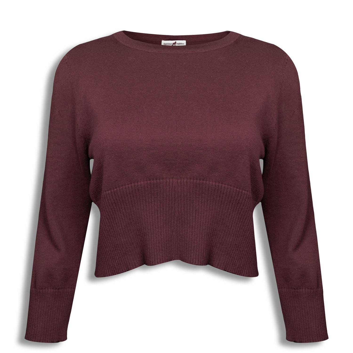 Maroon Milo Knit Crop Sweater