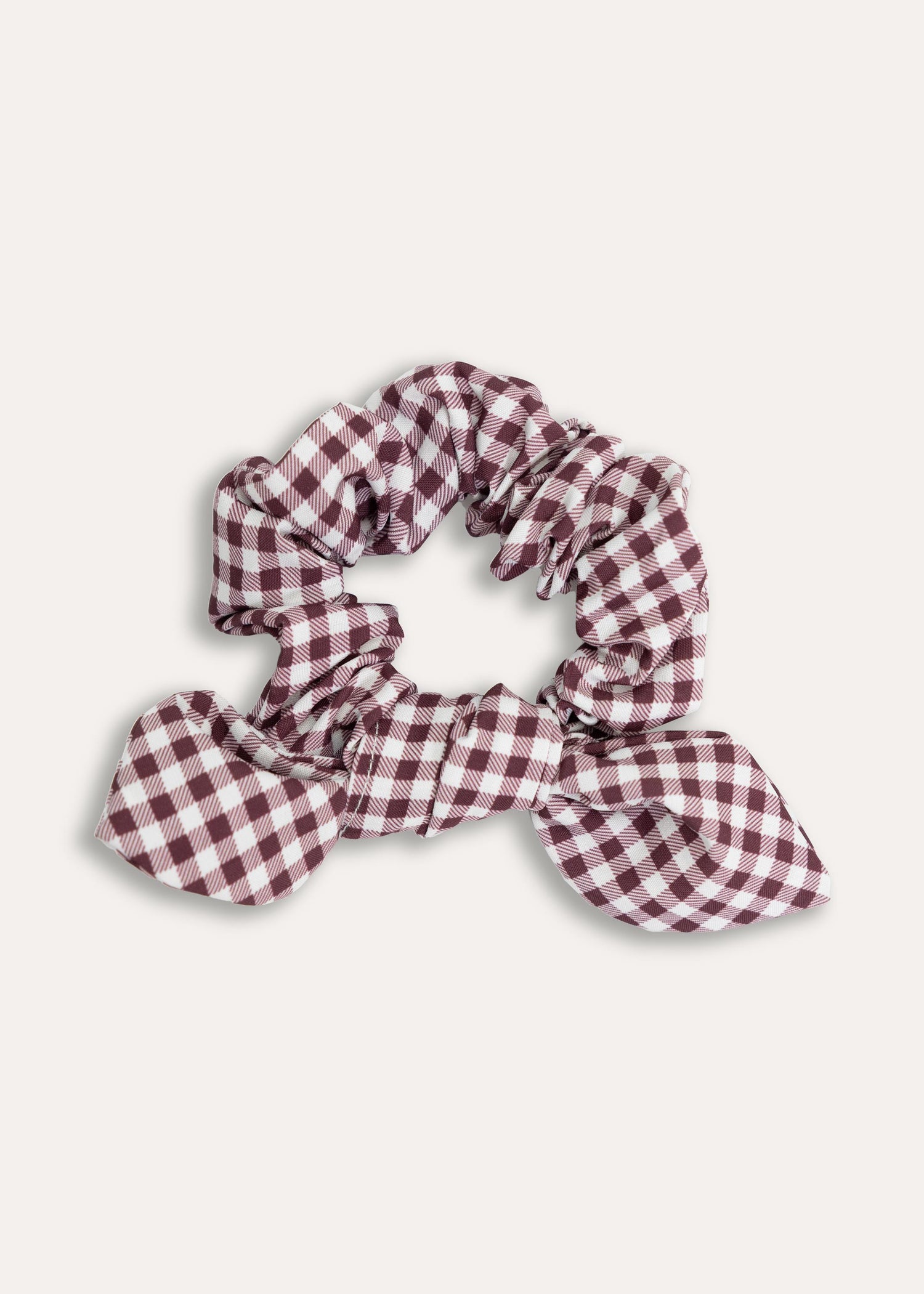 Maroon Gingham Knot Scrunchie