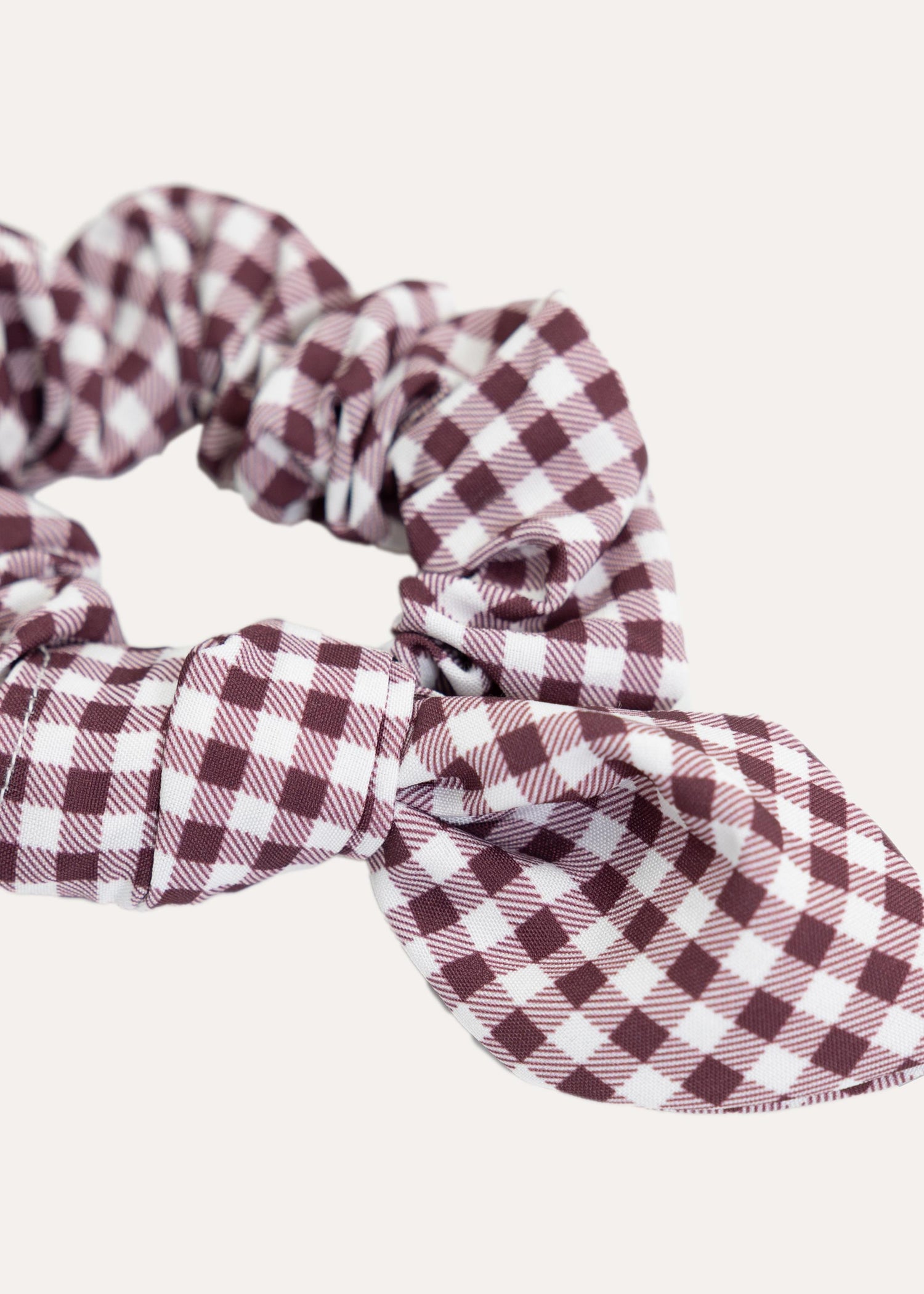 Maroon Gingham Knot Scrunchie