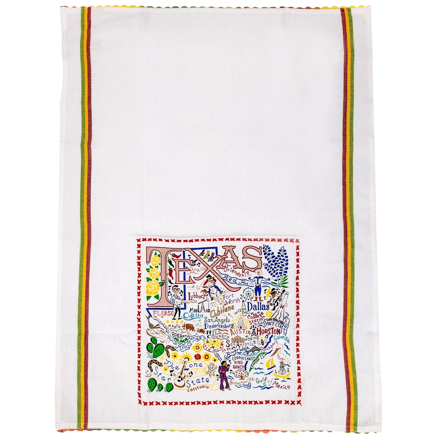 CatStudio Texas Print Dish Towel