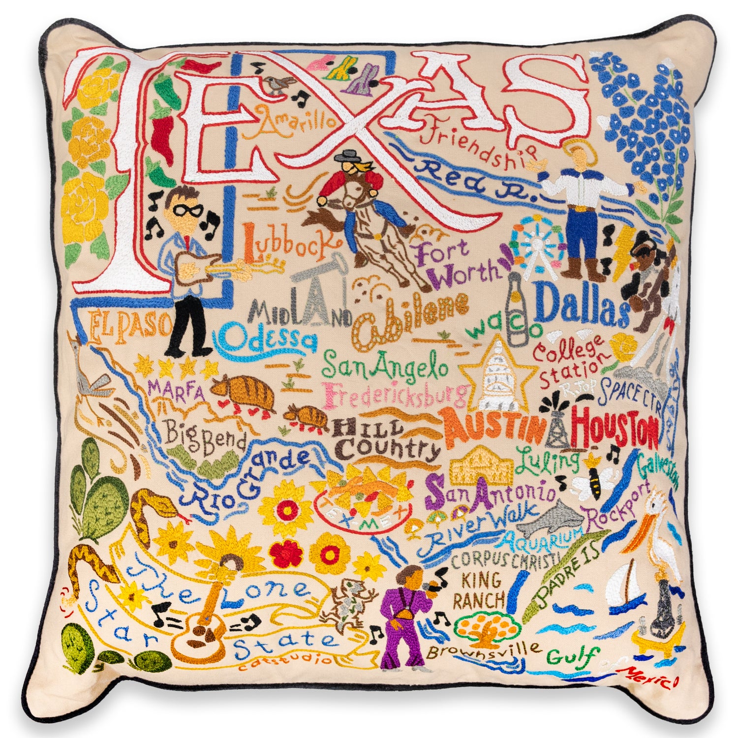 Texas A&M Catstudio Embroidered Pillow