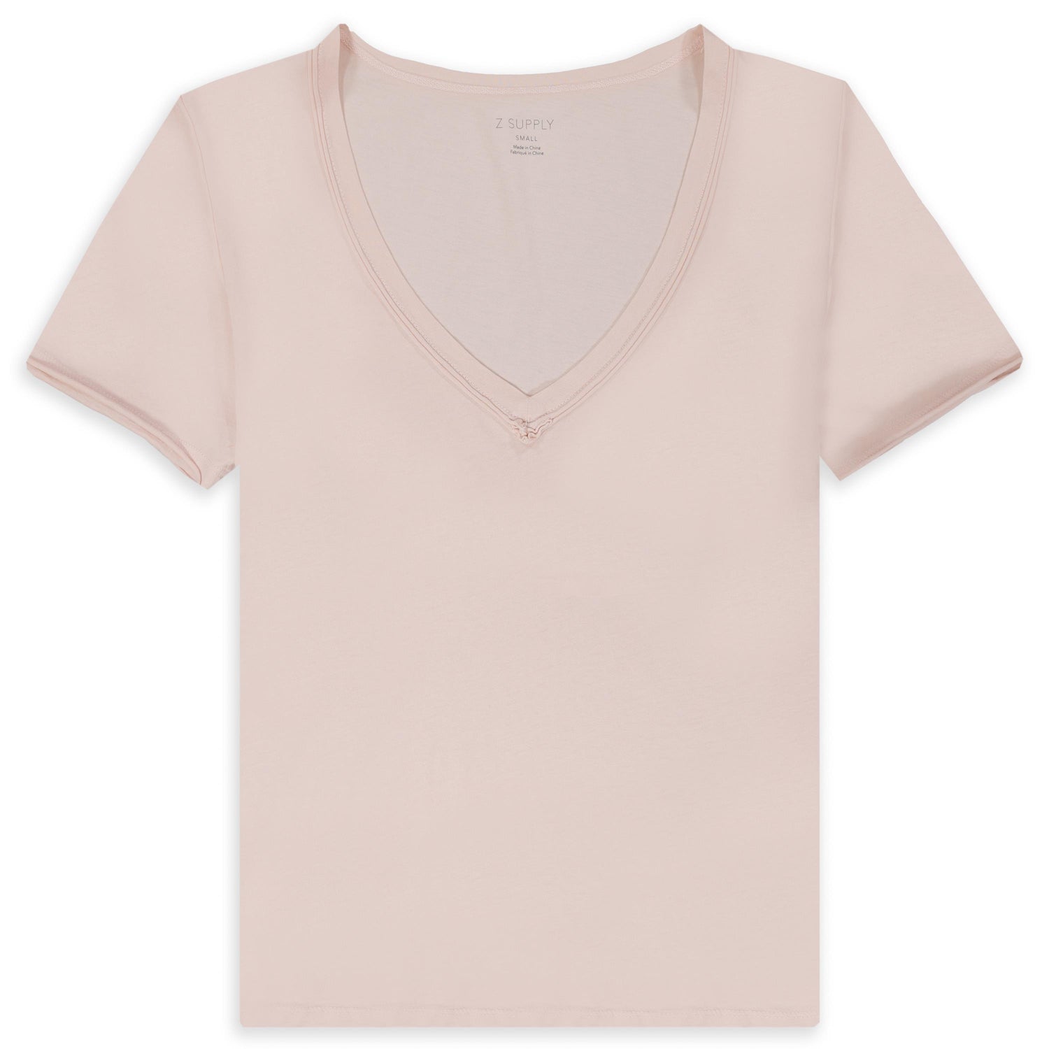 Women's Organic Pink Cotton V-Neck Tee