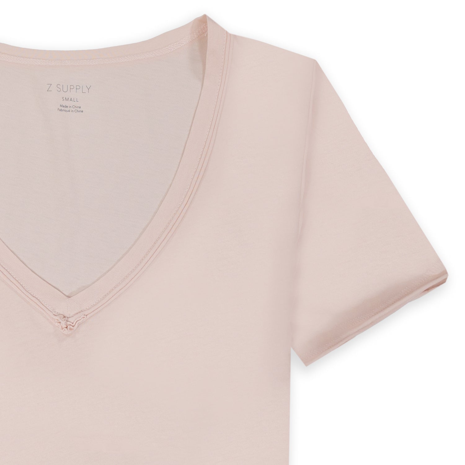 Women's Organic Pink Cotton V-Neck Tee