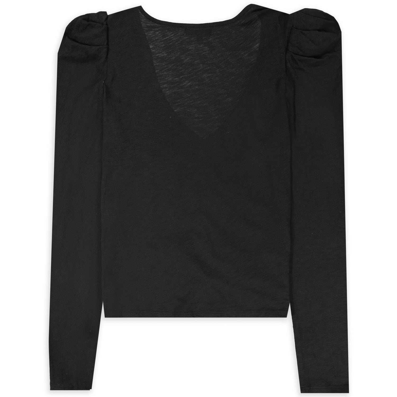 Long Sleeve Black Anya Slub Fashion Blouse
