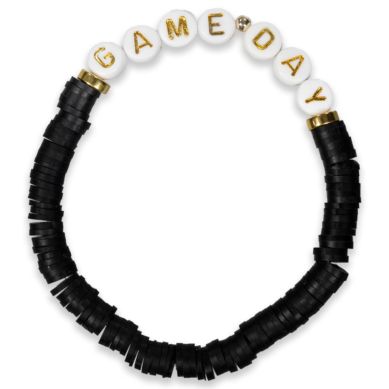 Gameday Beaded Black Bracelet