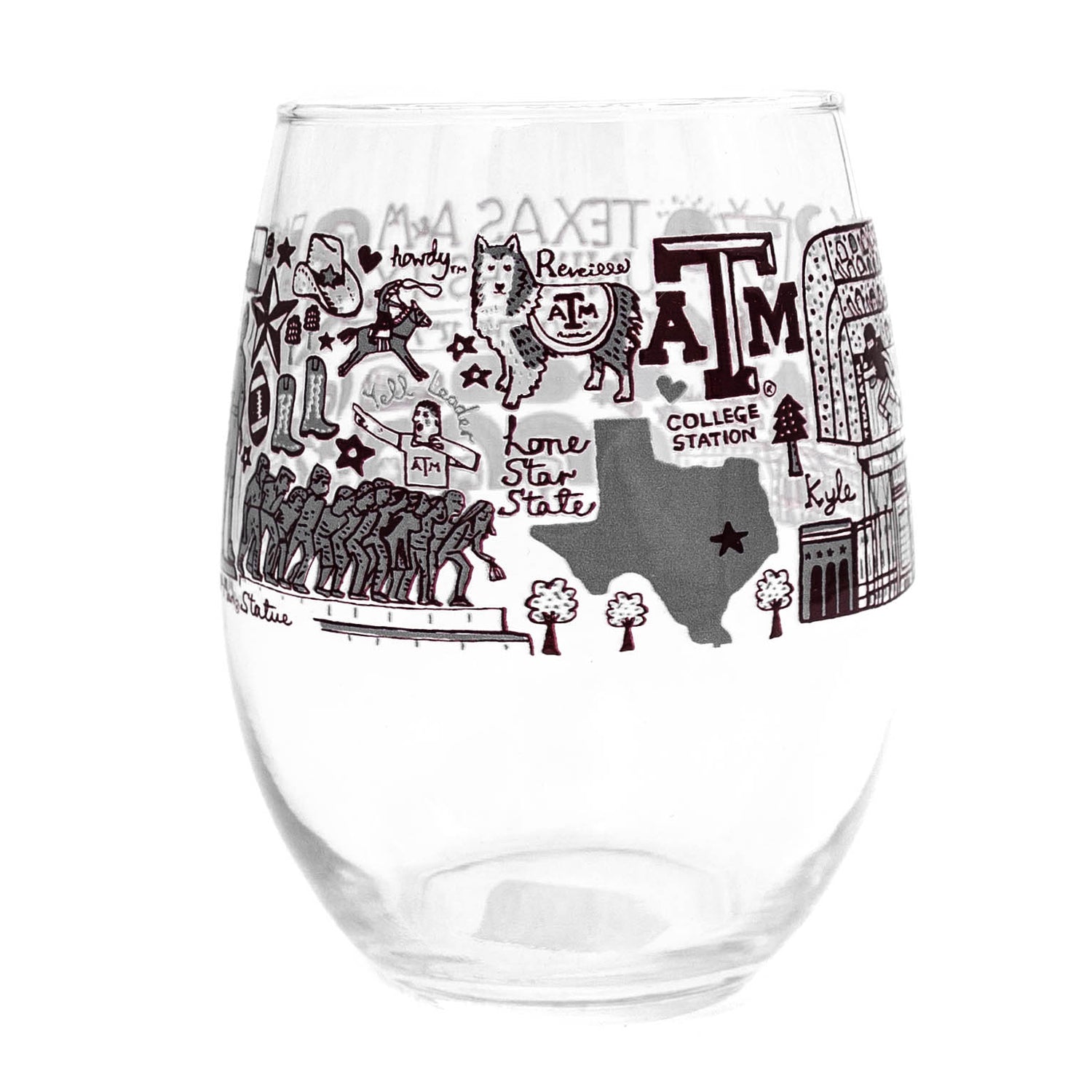 Texas A&M Julia Gash Wine Glass