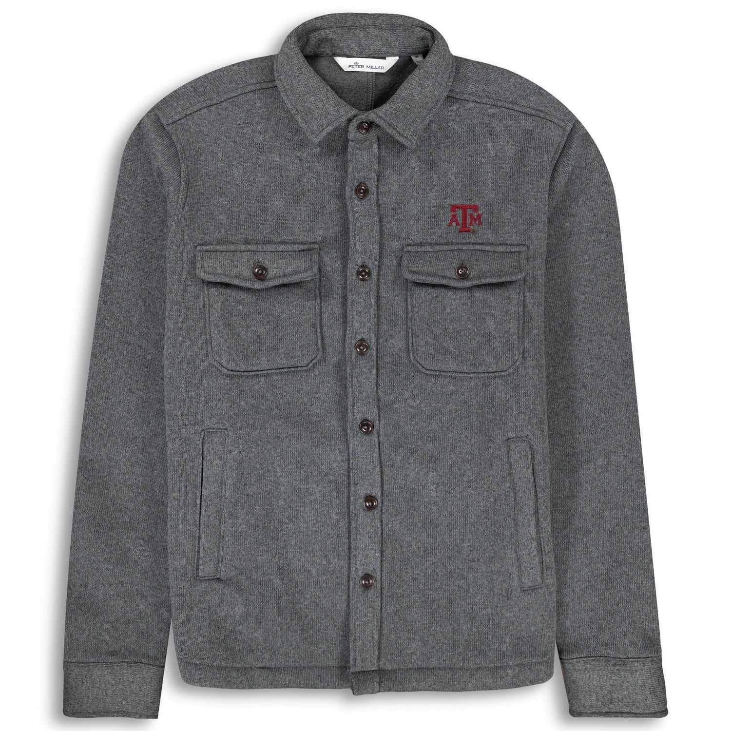 Texas A&M Peter Millar Crown Sweater Fleece Shirt Jacket
