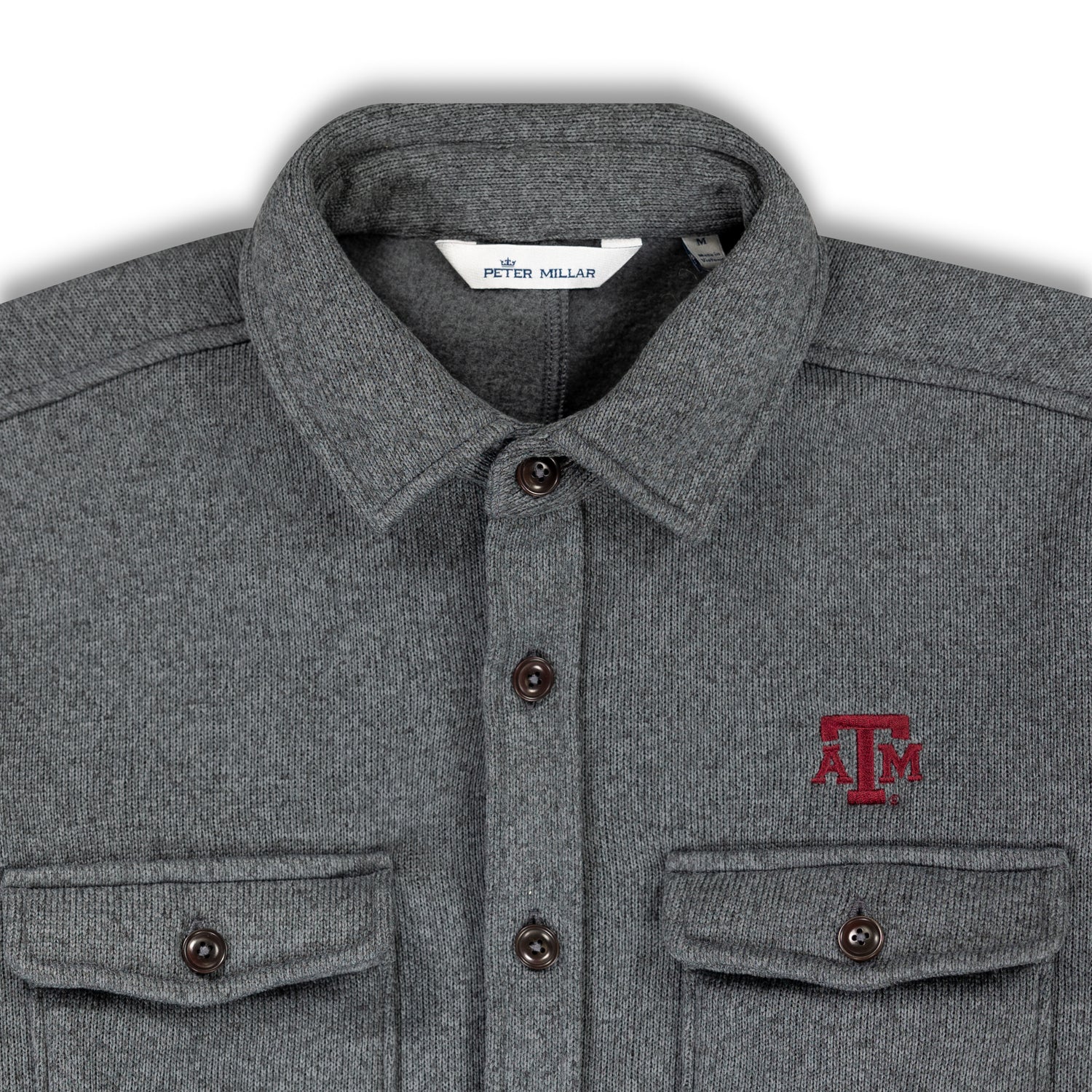 Texas A&M Peter Millar Crown Sweater Fleece Shirt Jacket