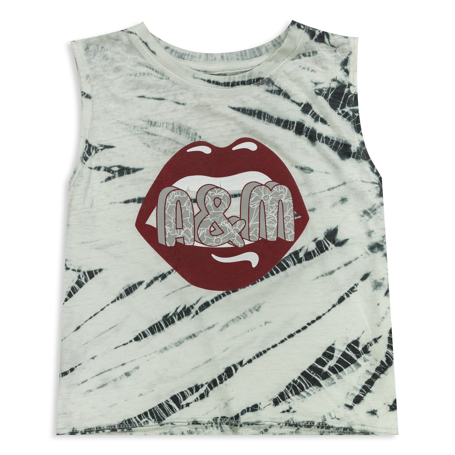 Texas A&M Tiger Stripe Tie Dye Cropped Muscle Tank