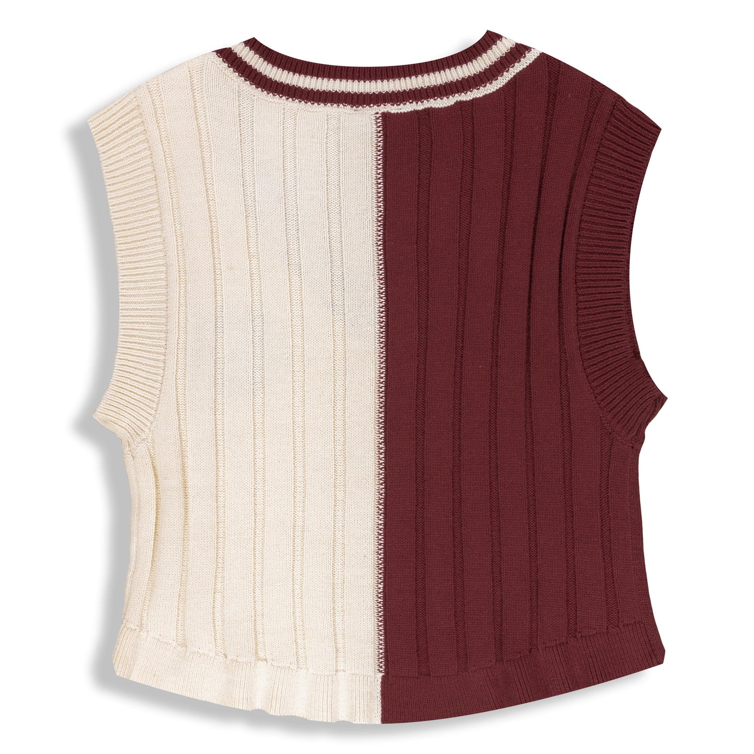 Texas A&M University Dark Maroon & Cream Chloe Knit Vest Top