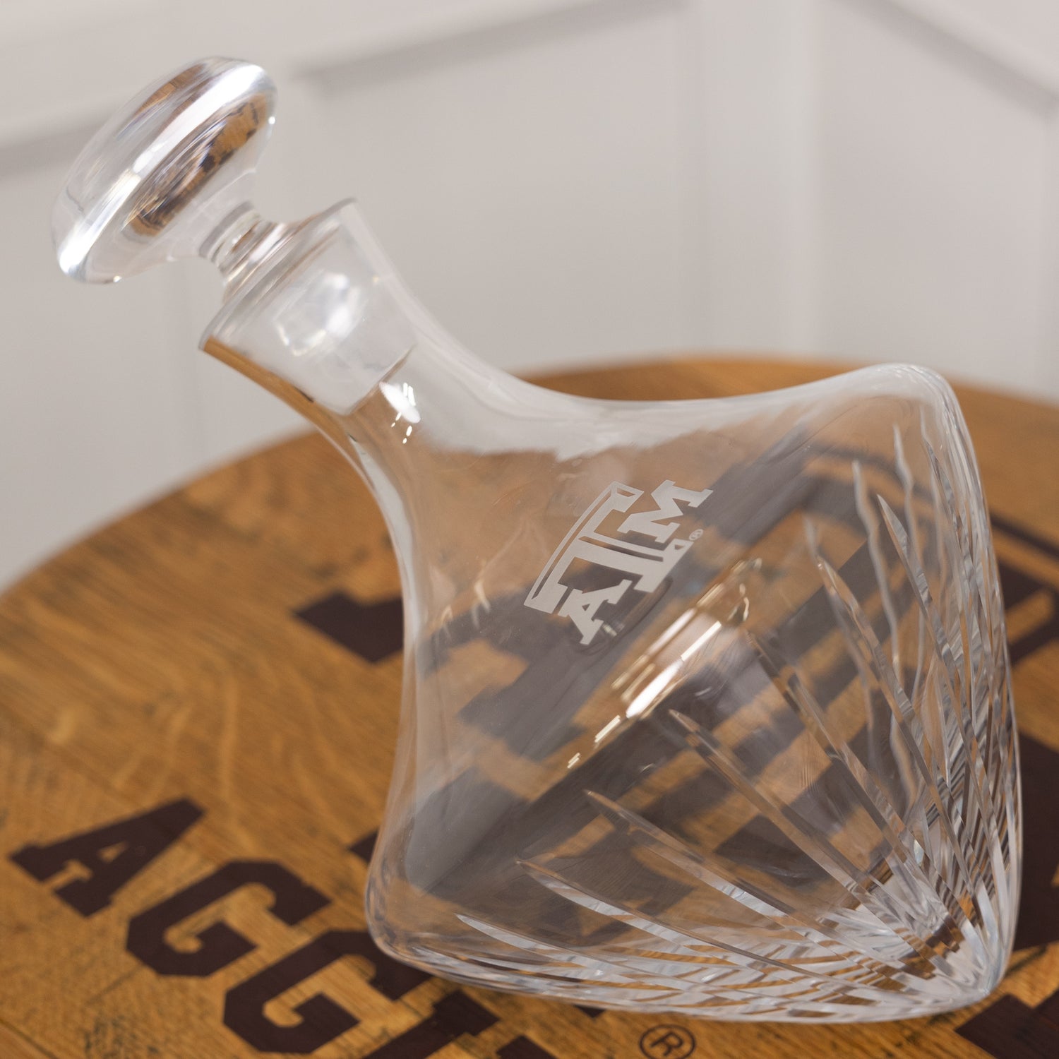 Texas A&M Beveled Orbital Magnum Decanter 70 Oz