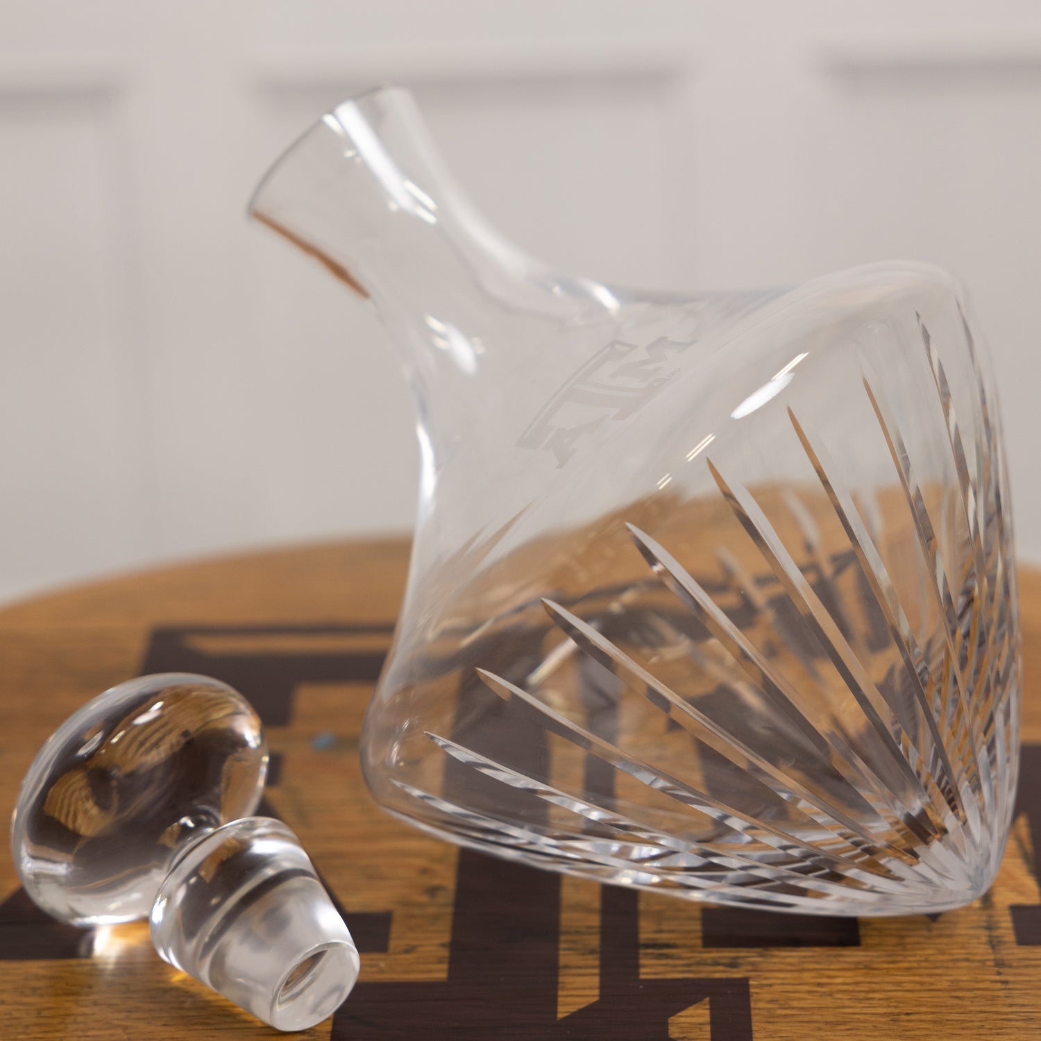 Texas A&M Beveled Orbital Magnum Decanter 70 Oz