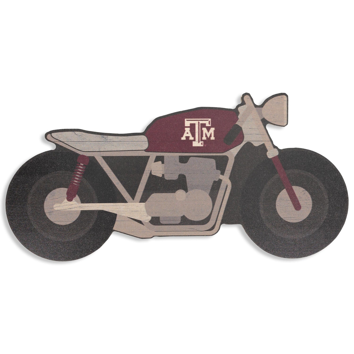 Texas A&M Motorcycle Cutout Sign