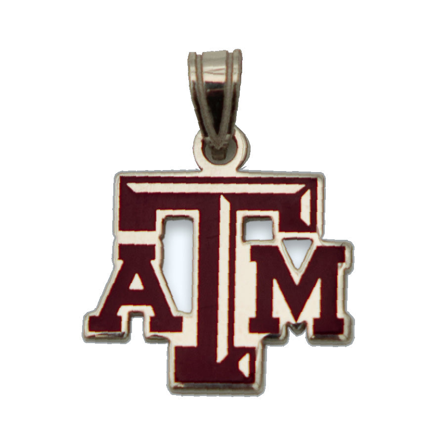 Texas A&M Small Sterling Silver Maroon Pendant