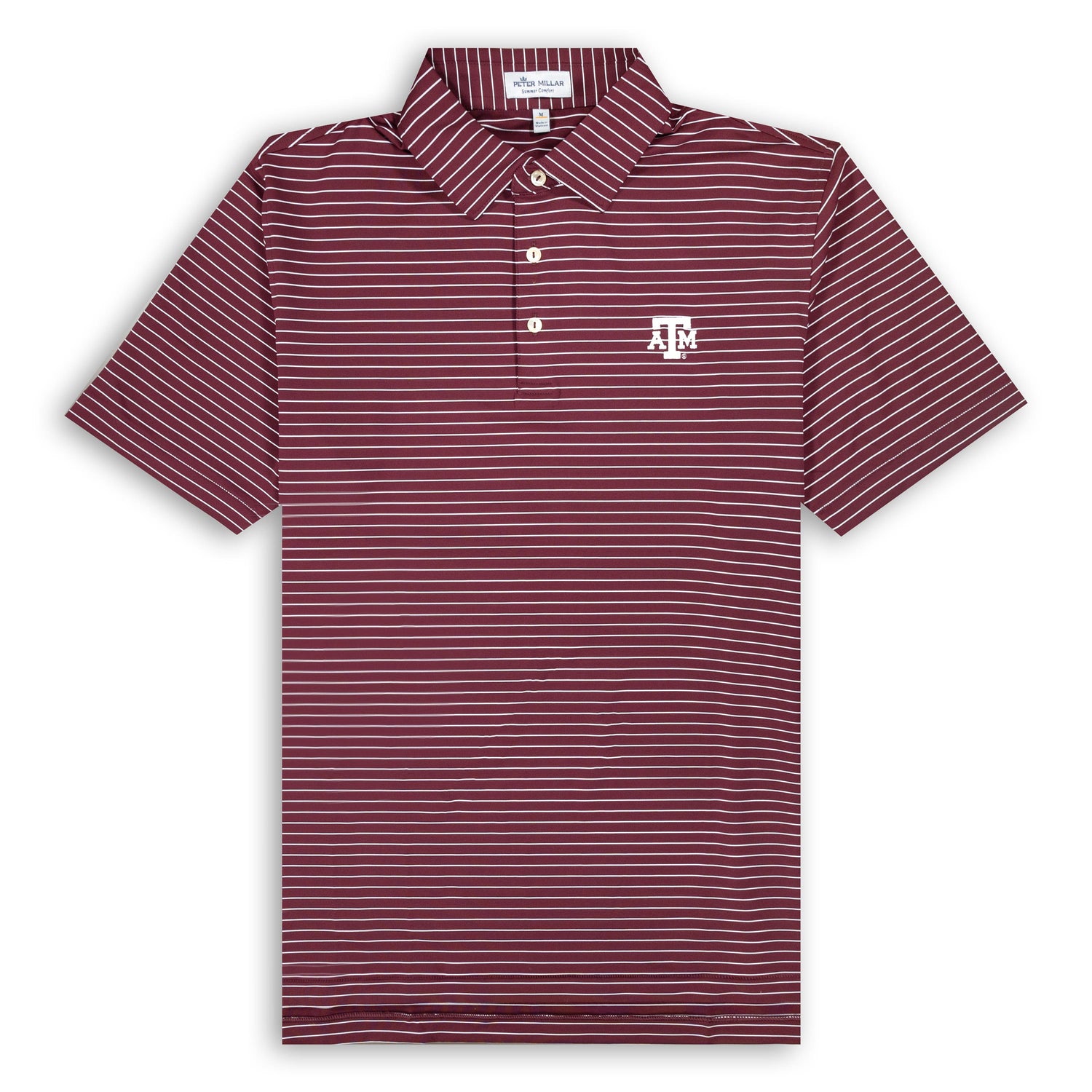 Texas A&M Peter Millar Crafty Stripe Performance Polo
