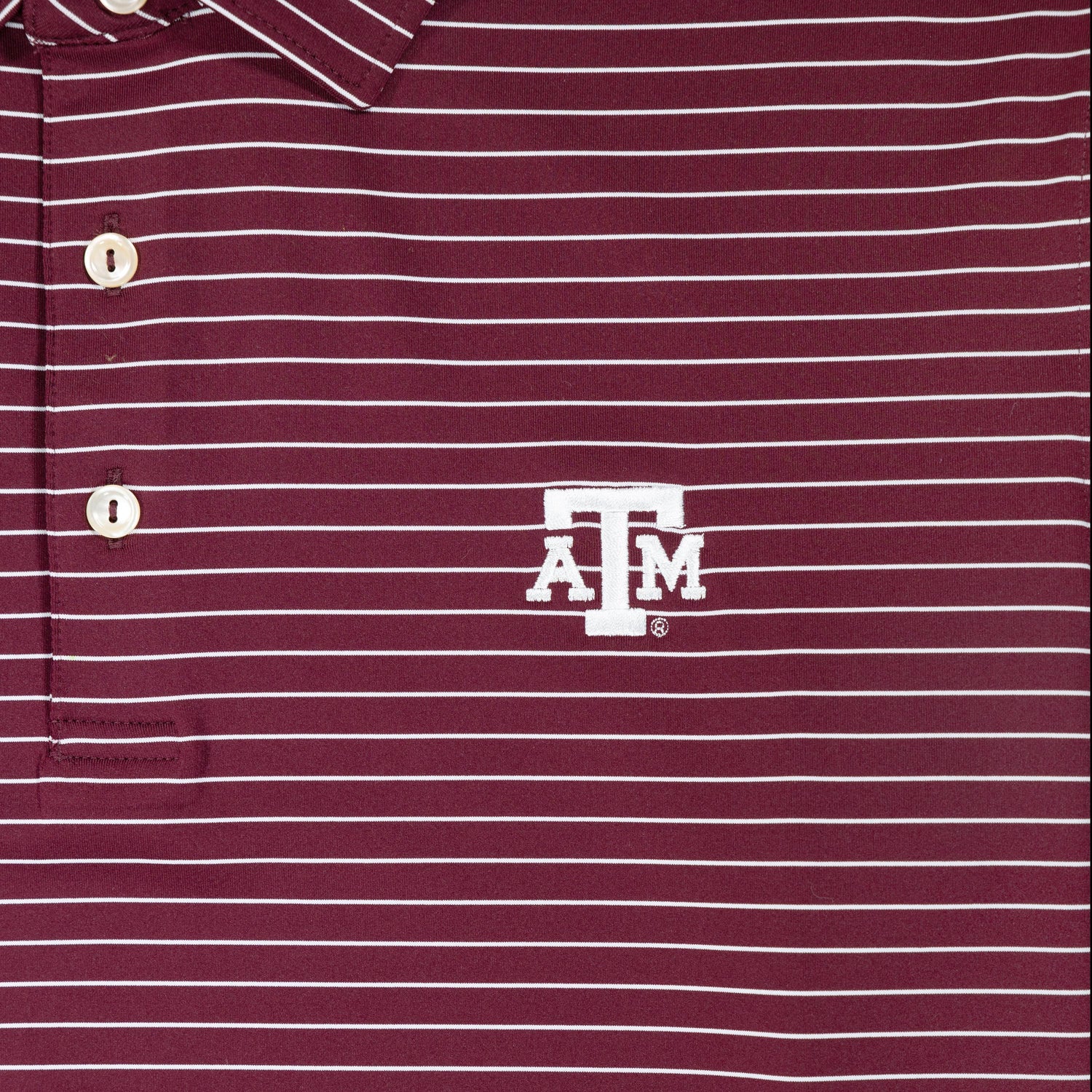 Texas A&M Peter Millar Crafty Stripe Performance Polo