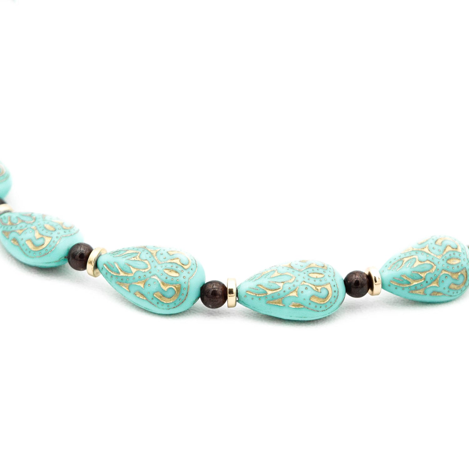 Red Garnet Turquoise Long Necklace