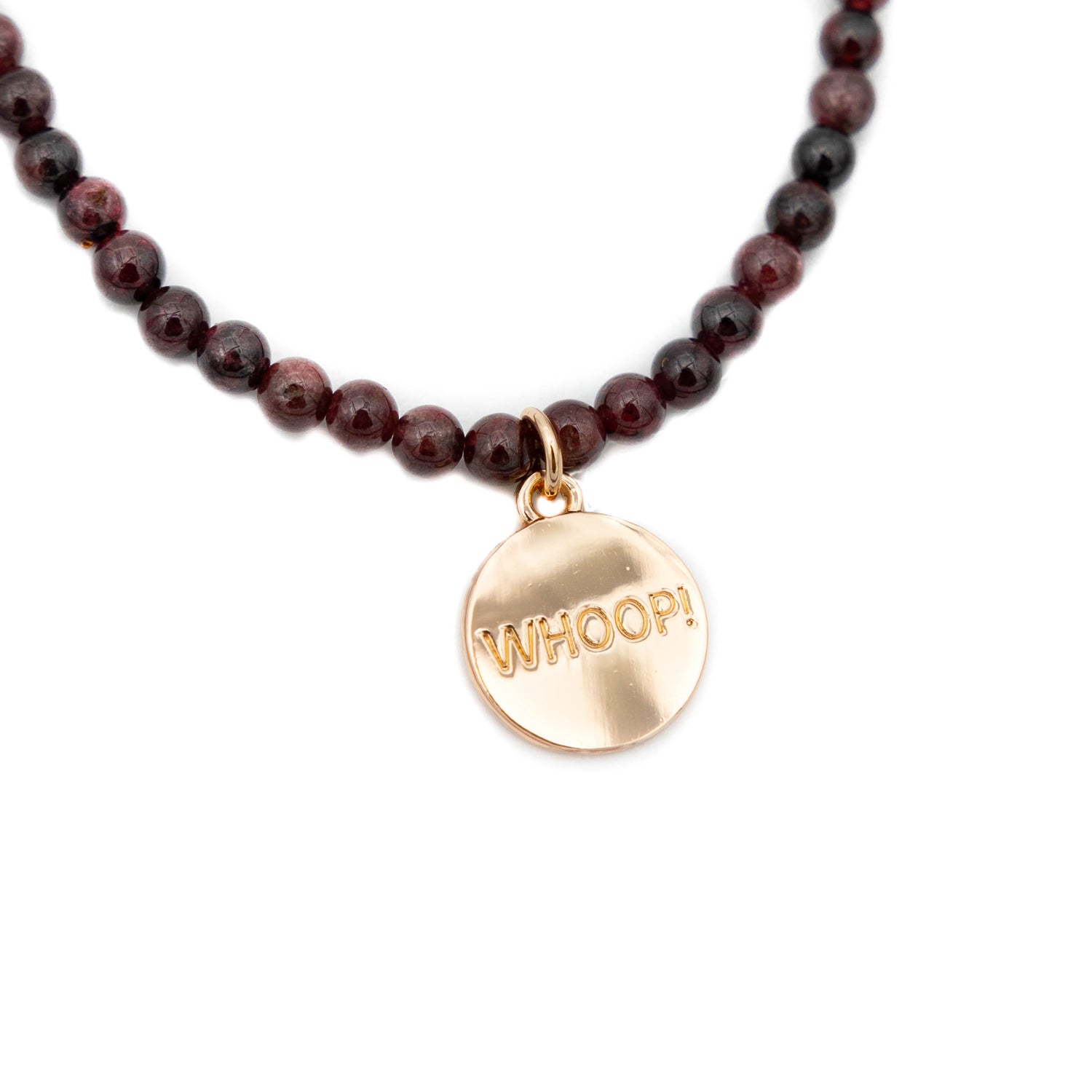Red Garnet Gold Whoop! Necklace