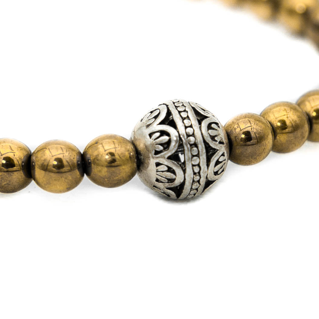 Gold Hematite Ball Centerpiece Bracelet