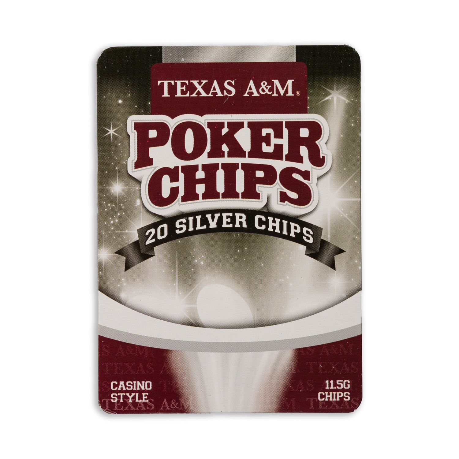Texas A&M Silver Poker Chips 20 Ct