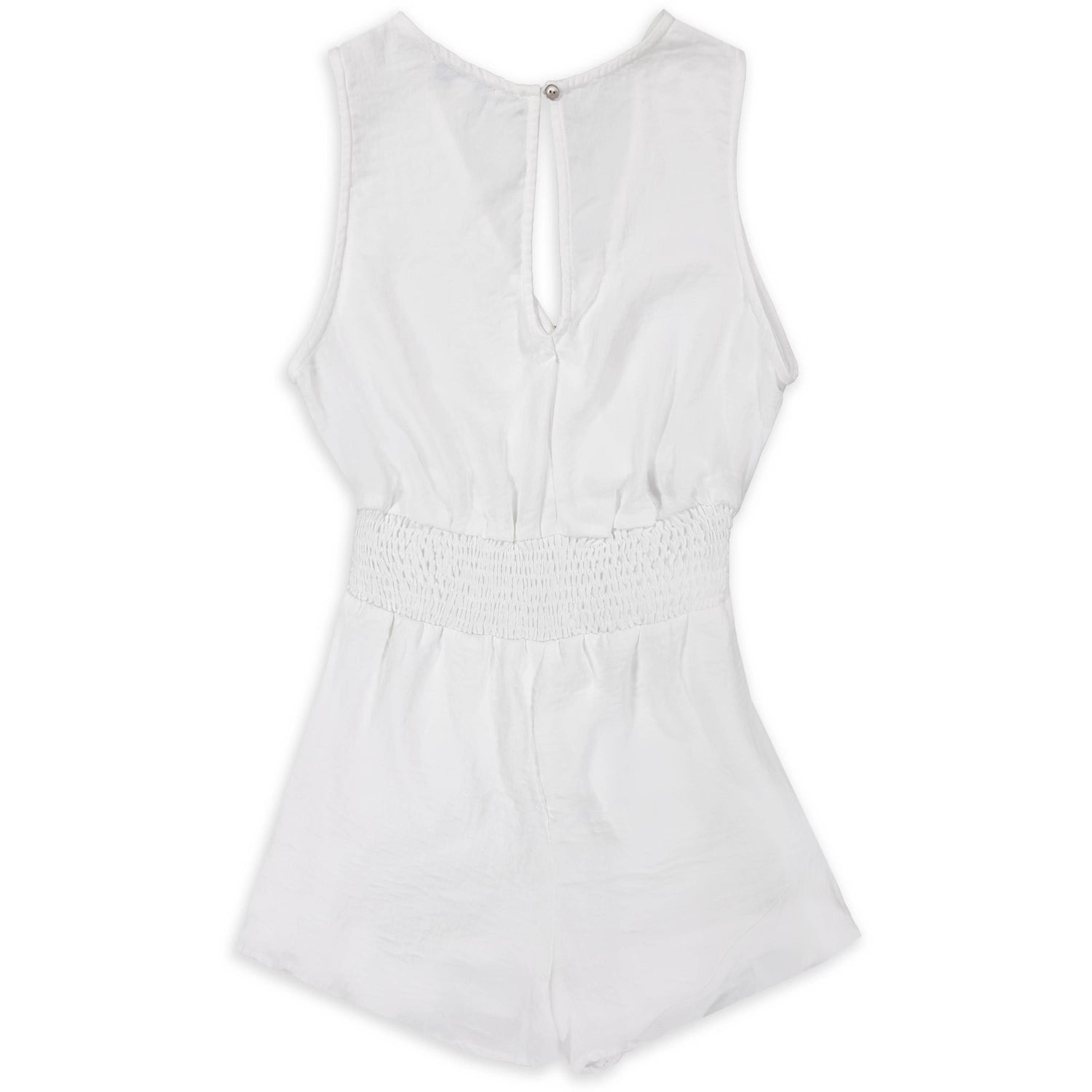 Woven Romper Smocked Waistband