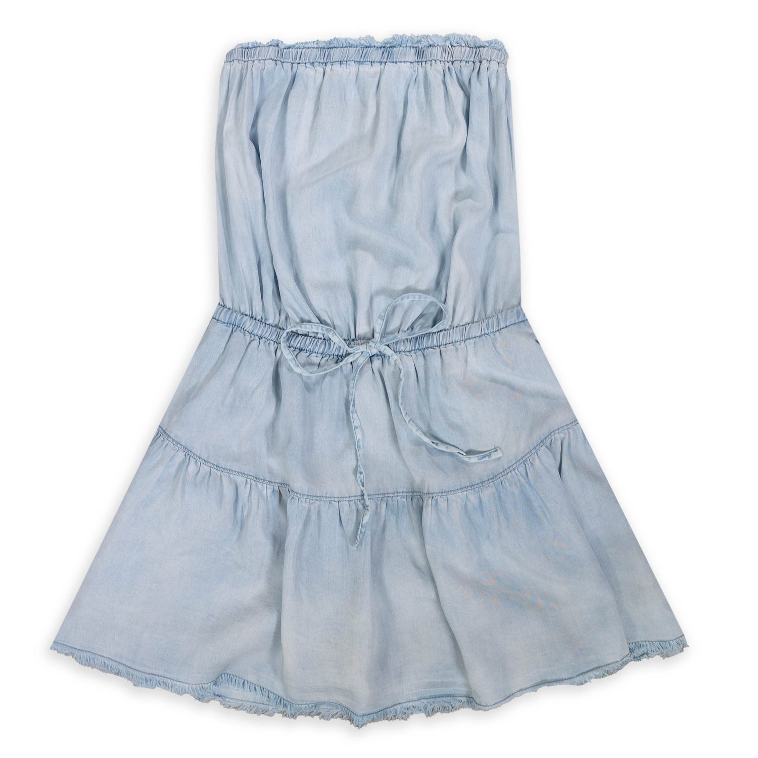 DENIM TUBE MINI DRESS