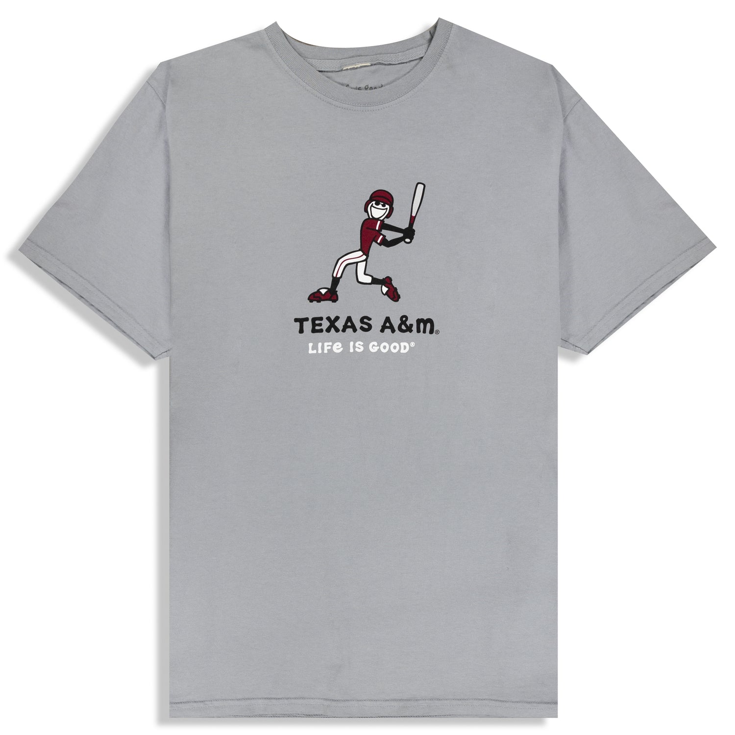 Texas A&M Life Is Good Jake Baseball Gray T-Shirt